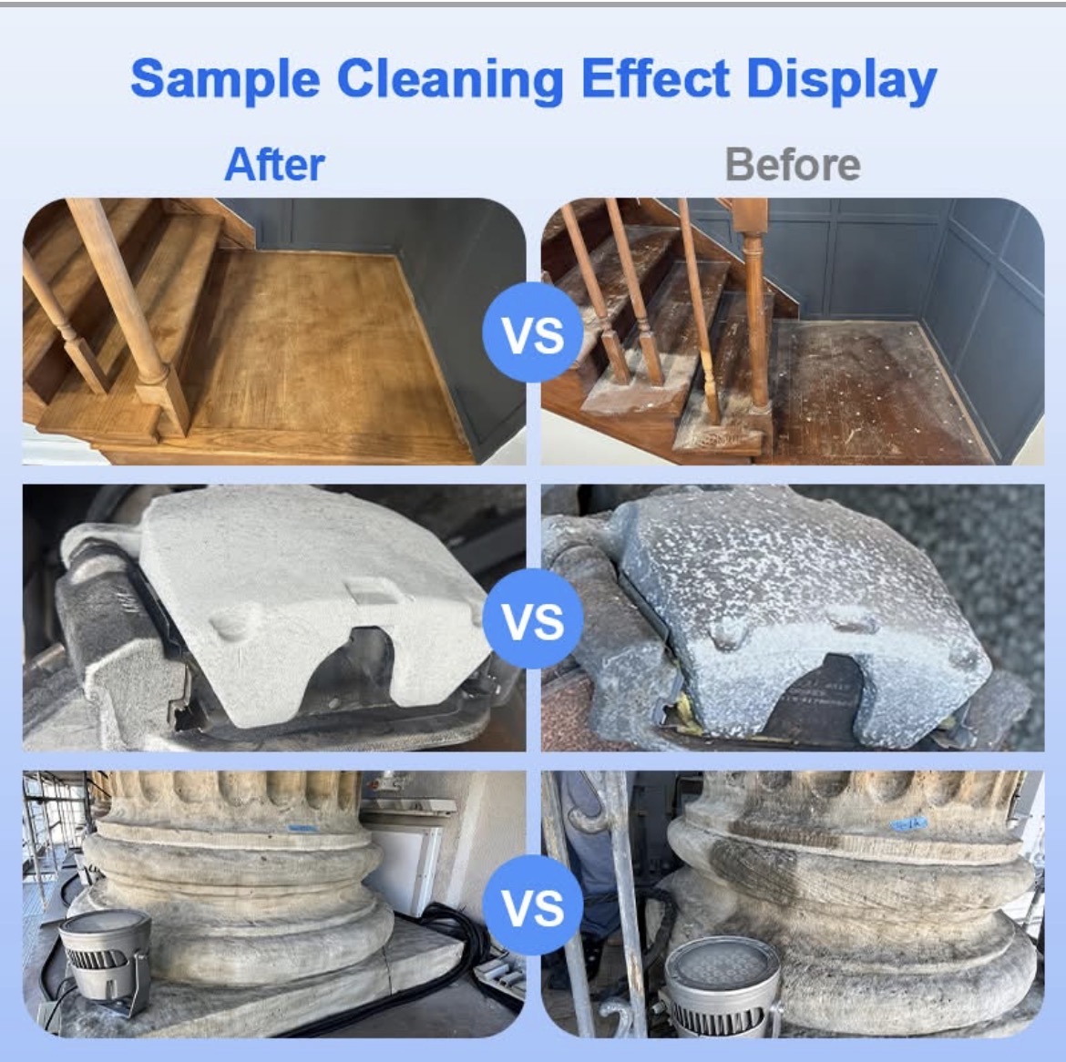 Heritage stone and column cleaning before and after